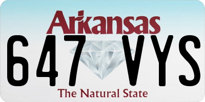 AR license plate 647VYS