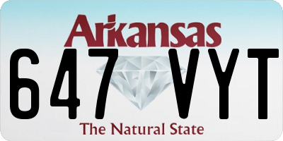 AR license plate 647VYT