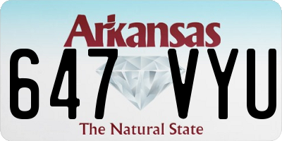 AR license plate 647VYU