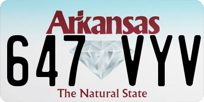 AR license plate 647VYV