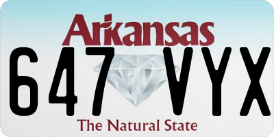 AR license plate 647VYX