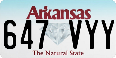 AR license plate 647VYY