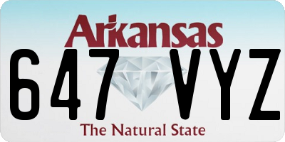 AR license plate 647VYZ