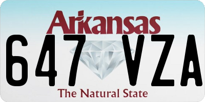 AR license plate 647VZA