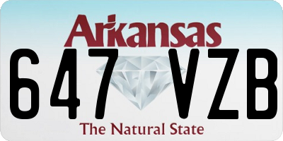 AR license plate 647VZB