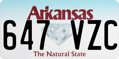 AR license plate 647VZC