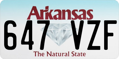 AR license plate 647VZF