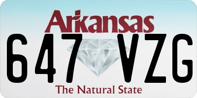 AR license plate 647VZG