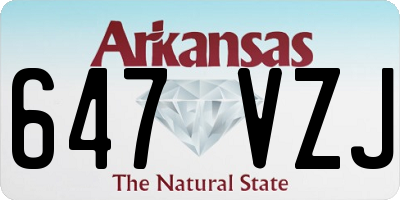 AR license plate 647VZJ