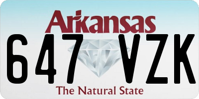 AR license plate 647VZK