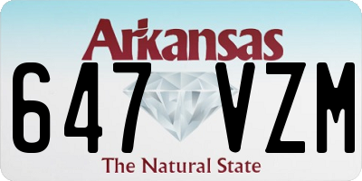 AR license plate 647VZM