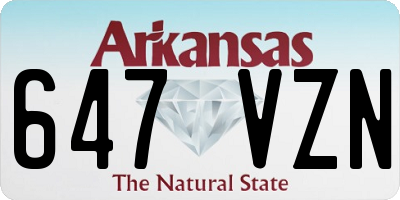 AR license plate 647VZN