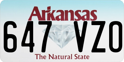 AR license plate 647VZO