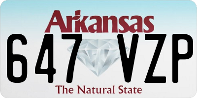 AR license plate 647VZP