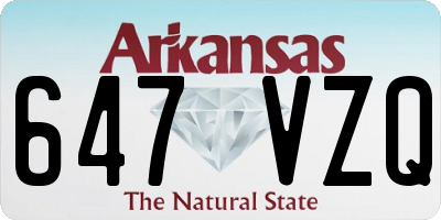 AR license plate 647VZQ