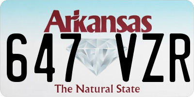 AR license plate 647VZR