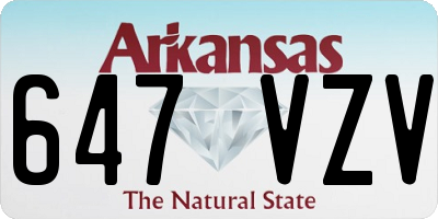 AR license plate 647VZV