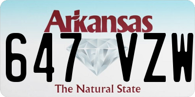 AR license plate 647VZW