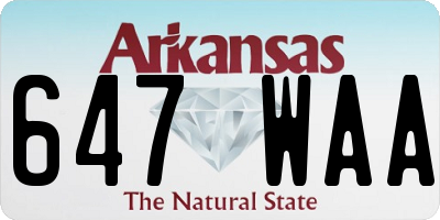 AR license plate 647WAA
