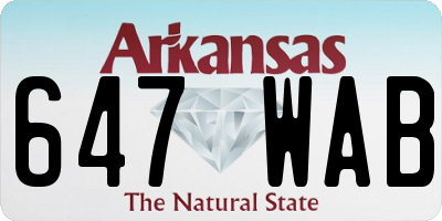 AR license plate 647WAB