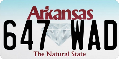 AR license plate 647WAD