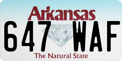 AR license plate 647WAF