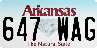 AR license plate 647WAG