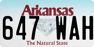 AR license plate 647WAH
