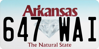 AR license plate 647WAI