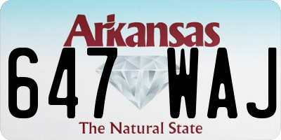 AR license plate 647WAJ