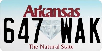 AR license plate 647WAK