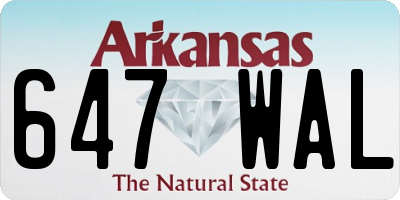 AR license plate 647WAL