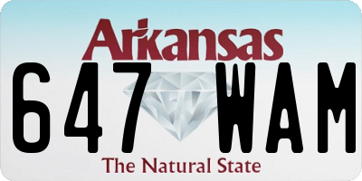 AR license plate 647WAM