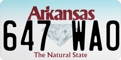 AR license plate 647WAO