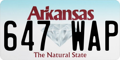 AR license plate 647WAP
