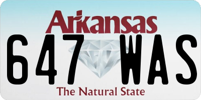 AR license plate 647WAS