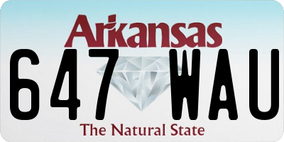 AR license plate 647WAU