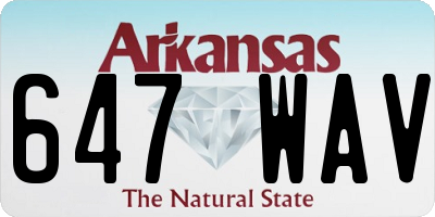 AR license plate 647WAV
