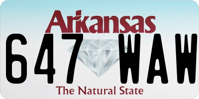 AR license plate 647WAW