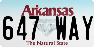 AR license plate 647WAY