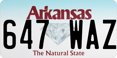 AR license plate 647WAZ