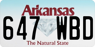 AR license plate 647WBD
