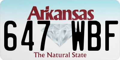 AR license plate 647WBF
