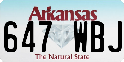AR license plate 647WBJ