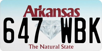 AR license plate 647WBK