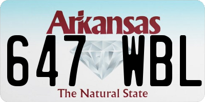 AR license plate 647WBL