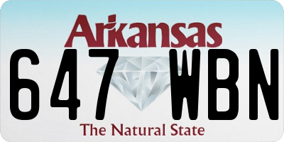 AR license plate 647WBN