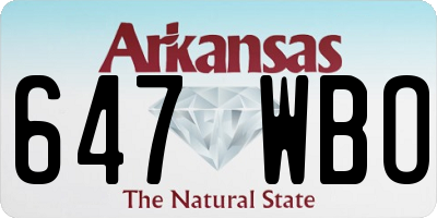 AR license plate 647WBO