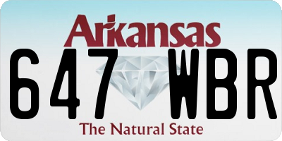 AR license plate 647WBR