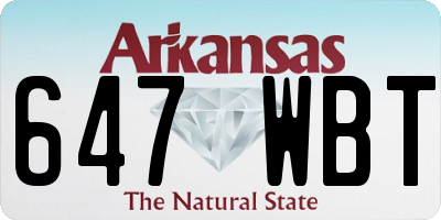 AR license plate 647WBT